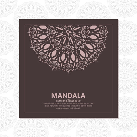Ornate Decorative Mandala Pattern Design With Floral and Geometric Elementsのイラスト素材