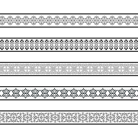 Decorative Ornamental Borders with Intricate Details and Elegant Designs Pattern Elementsのイラスト素材