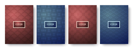 Decorative Ornate Dark Patterned Background for Book or Brochure Cover Designのイラスト素材