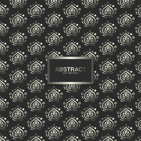 Elegant Seamless Art Pattern with Ornamental Details and Symmetrical Elementsのイラスト素材