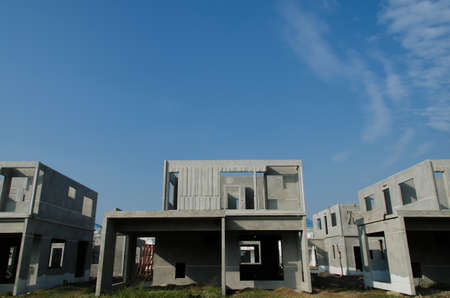 The  building structure are made from prefabrication system.All pieces are made from high-strength concrete.Then assembled into a building.の写真素材