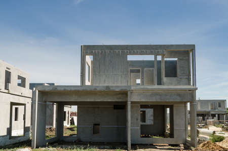The  building structure are made from prefabrication system.All pieces are made from high-strength concrete.Then assembled into a building.の写真素材