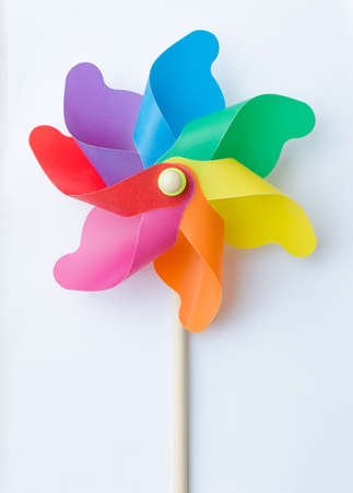 Colorful Pinwheel Isolated on White with a Clipping Path.の写真素材
