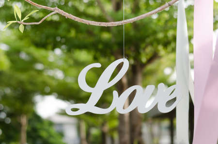 Love word floating in the air.の写真素材