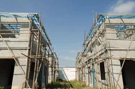 The  building structure are made from prefabrication system.All pieces are made from high-strength concrete.Then assembled into a building.の写真素材