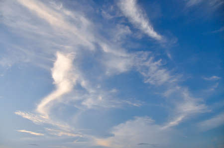 White cloud and blue sky in the rainy season.