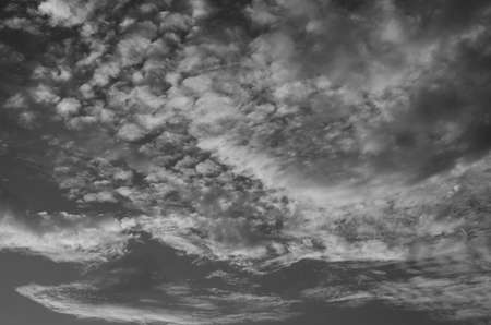 Black and white images of clouds and sky.の写真素材