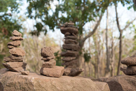 Zen stones in the forest of Thailand.