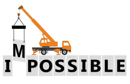 The word Impossible changed to possibleの写真素材