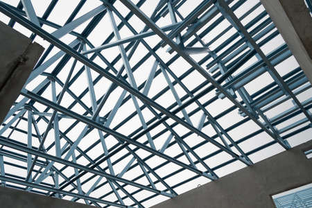 Structure of steel roof frame for construction.の写真素材