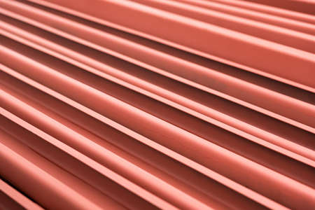 Light lip channel steel painted with red color for construction job.の写真素材