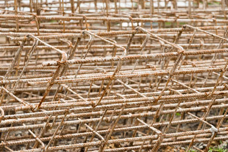 Reinforced steel rods for a construction job.の写真素材