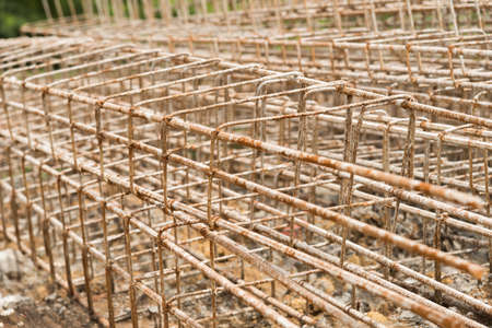 Reinforced steel rods for a construction job.の写真素材