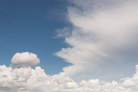 Blue sky background with a white clouds in a sunny day.