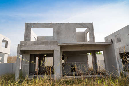 The  building structure are made from prefabrication system.All pieces are made from high-strength concrete.Then assembled into a building.の写真素材