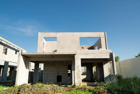 The  building structure are made from prefabrication system.All pieces are made from high-strength concrete.Then assembled into a building.の写真素材