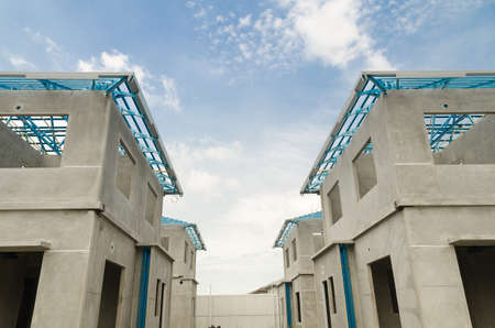 The building structure are made from prefabrication system.All pieces are made from high-strength concrete.Then assembled into a building.の写真素材