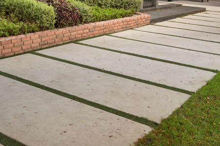 Texture or pattern of paving walkway background in the park.の写真素材