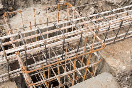 Reinforcement steel bars of beam for building.の写真素材