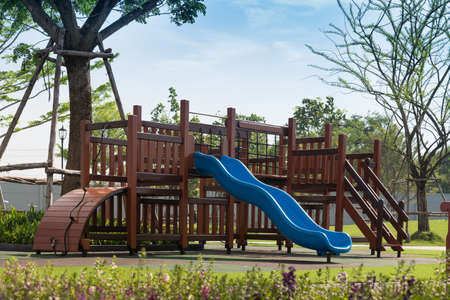 Set of children playground  in the city park.の写真素材