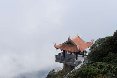 Pavilion in Traditional Classic Chinese Architectural Style Located on  Mountain in the Midst of the...