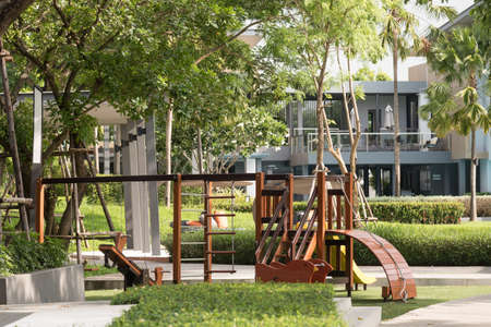 Set of children playground  in the city park.の写真素材