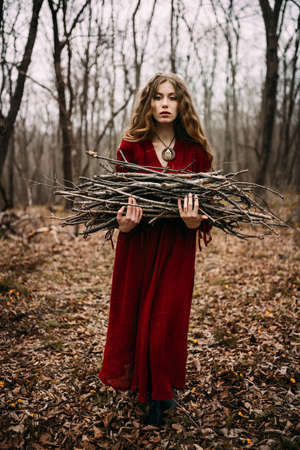 Beautiful witch who lives in the woods