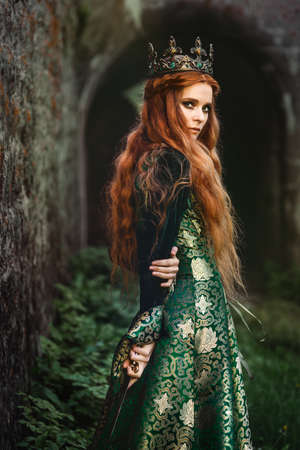 Ginger queen near the castle