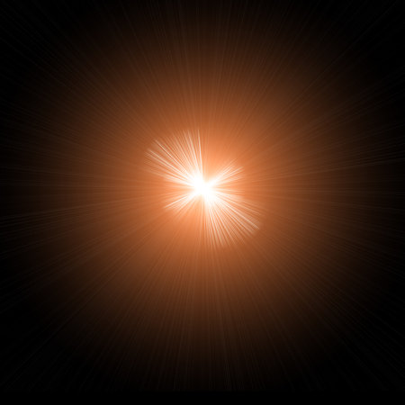 Optical lens flare texture on black background.