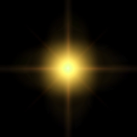 Optical lens flare texture on black background.