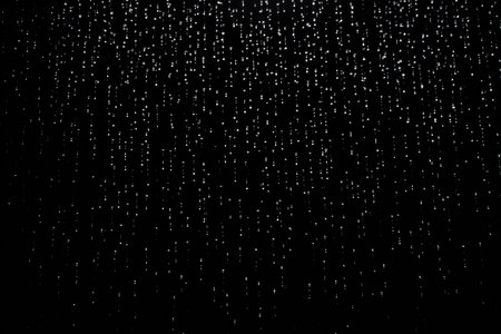 Rain texture overlay effect on black background, realistic rainfallの素材