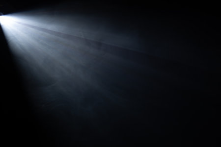 Smoke or fog clouds on black backgroundの素材