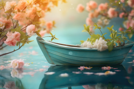 Beautiful floral digital backdrop for newborn babyの素材