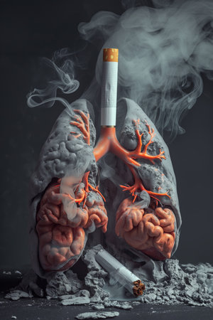 Creative Concept of Cigarettes Affecting Human Lungsの素材