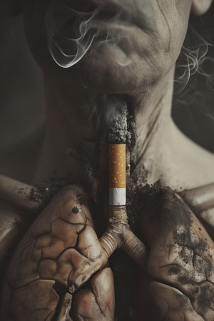 Creative Concept of Cigarettes Affecting Human Lungsの素材