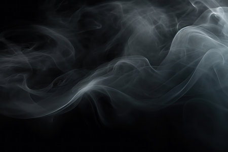 Ethereal Smoke Waves on Dark Backgroundの素材