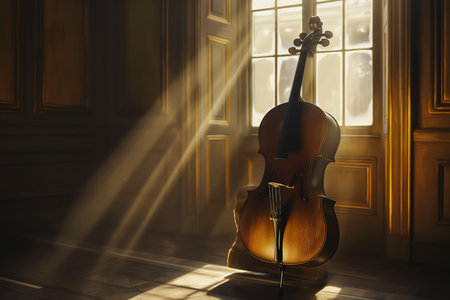 Sunlit Sonata: Cello in Morning Raysの素材