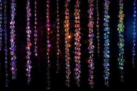 Multicolored Crystal Strands with Vibrant Light Reflectionsの素材