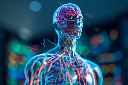 Futuristic visualization of human brainの素材