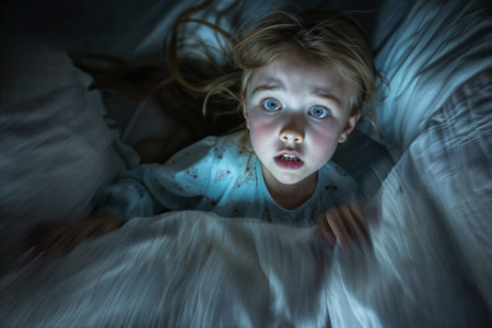 Woman lying in bed with hair spread outの素材