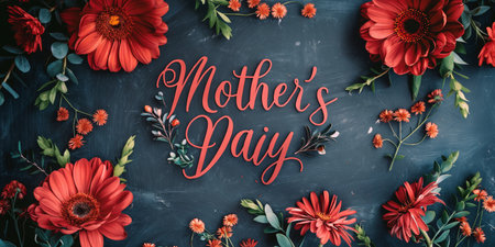 Dark floral Mothers Day background bannerの素材