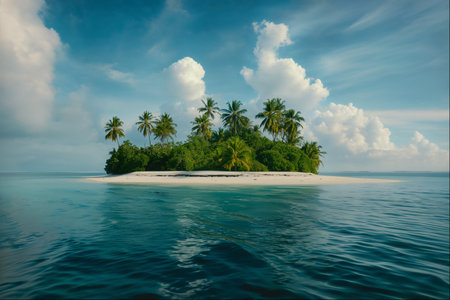 Isolated Island Oasis with Underwater Coralsの素材