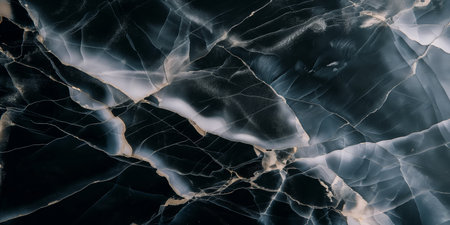 Abstract black marble with soft white veinsの素材