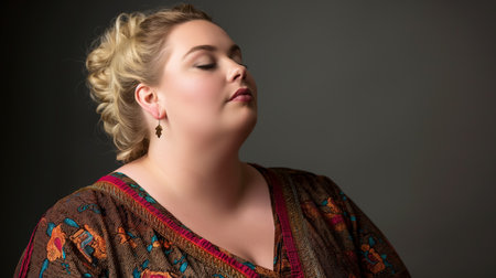 Sophisticated woman in ethnic attireの素材