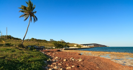Florida Keys landscape along the Bahia Honda bridge の写真素材