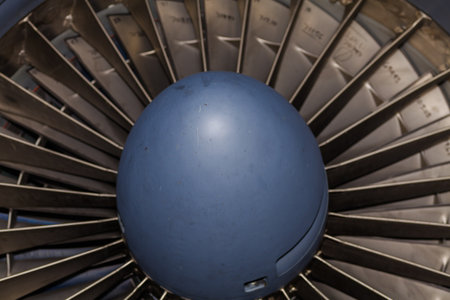 Close up view of the American B-52 Stratofortress long range bomber jet engines のeditorial素材