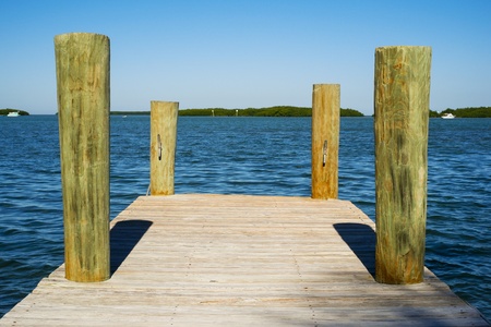 Bay view of the Florida Keys from a dock.の写真素材