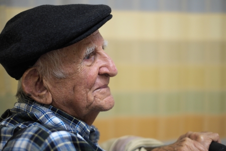 Elderly 80 plus year old man portrait の写真素材