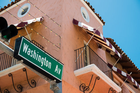 Popular Washington Avenue in Miami Beach のeditorial素材