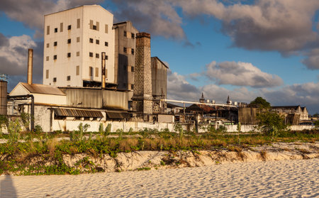 Barbados distillery located on the beach.のeditorial素材
